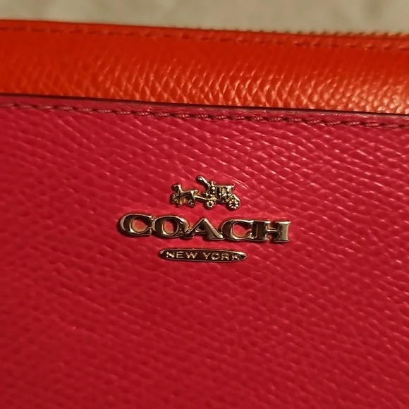 Coach Vibrant Red and Pink Leather Wallet - Picture 2 of 10